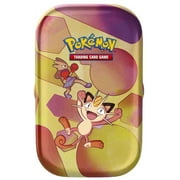 Collectible Scarlet & Violet Pokemon 151 Hitmonchan & Meowth Mini Tin Set ENGLISH, 2 Booster Packs & More!