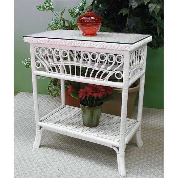 Scarlet Wicker Console Table