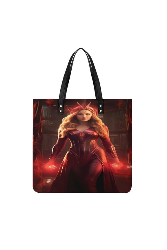 Scarlet-Witch Handbag, Casual PU Leather Tote Bag, Shoulder Handbags with Top Magnetic Snap Closure For Girl Ladies Women Travel Shopping