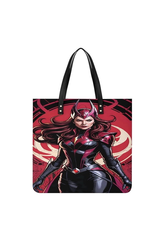 Scarlet-Witch Handbag, Casual PU Leather Tote Bag, Shoulder Handbags with Top Magnetic Snap Closure For Girl Ladies Women Travel Shopping