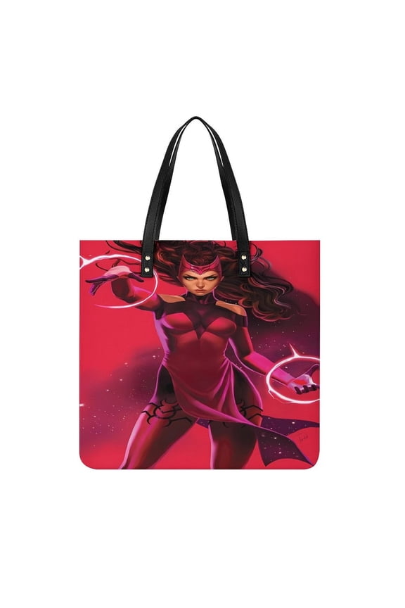 Scarlet-Witch Handbag, Casual PU Leather Tote Bag, Shoulder Handbags with Top Magnetic Snap Closure For Girl Ladies Women Travel Shopping