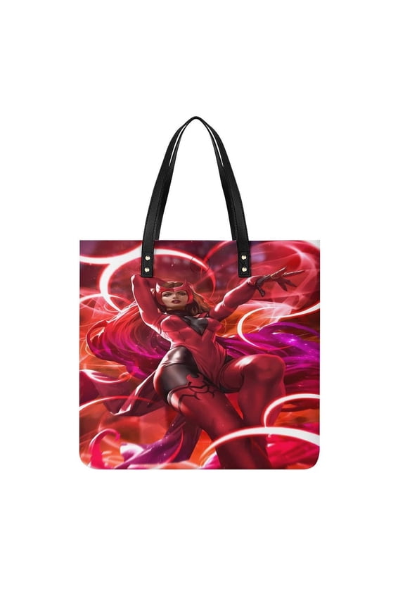 Scarlet-Witch Handbag, Casual PU Leather Tote Bag, Shoulder Handbags with Top Magnetic Snap Closure For Girl Ladies Women Travel Shopping