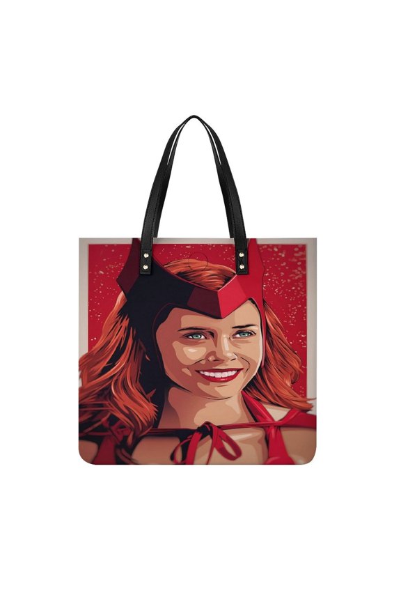 Scarlet-Witch Handbag, Casual PU Leather Tote Bag, Shoulder Handbags with Top Magnetic Snap Closure For Girl Ladies Women Travel Shopping