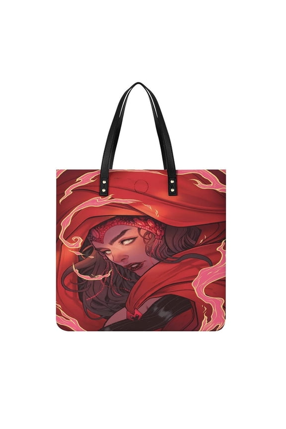 Scarlet-Witch Handbag, Casual PU Leather Tote Bag, Shoulder Handbags with Top Magnetic Snap Closure For Girl Ladies Women Travel Shopping