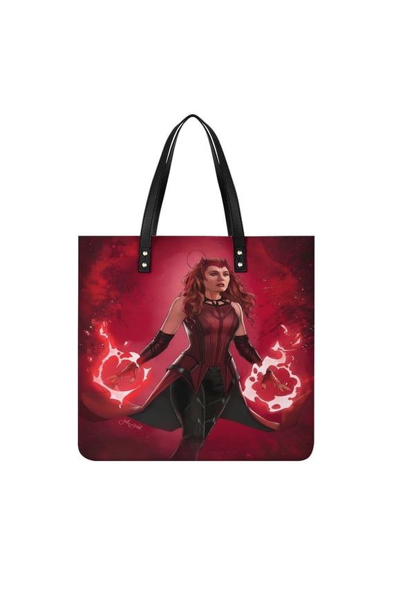 Scarlet-Witch Handbag, Casual PU Leather Tote Bag, Shoulder Handbags with Top Magnetic Snap Closure For Girl Ladies Women Travel Shopping