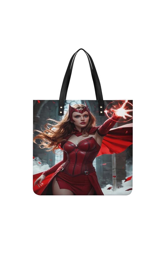 Scarlet-Witch Handbag, Casual PU Leather Tote Bag, Shoulder Handbags with Top Magnetic Snap Closure For Girl Ladies Women Travel Shopping