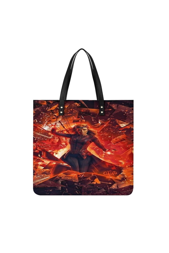 Scarlet-Witch Handbag, Casual PU Leather Tote Bag, Shoulder Handbags with Top Magnetic Snap Closure For Girl Ladies Women Travel Shopping