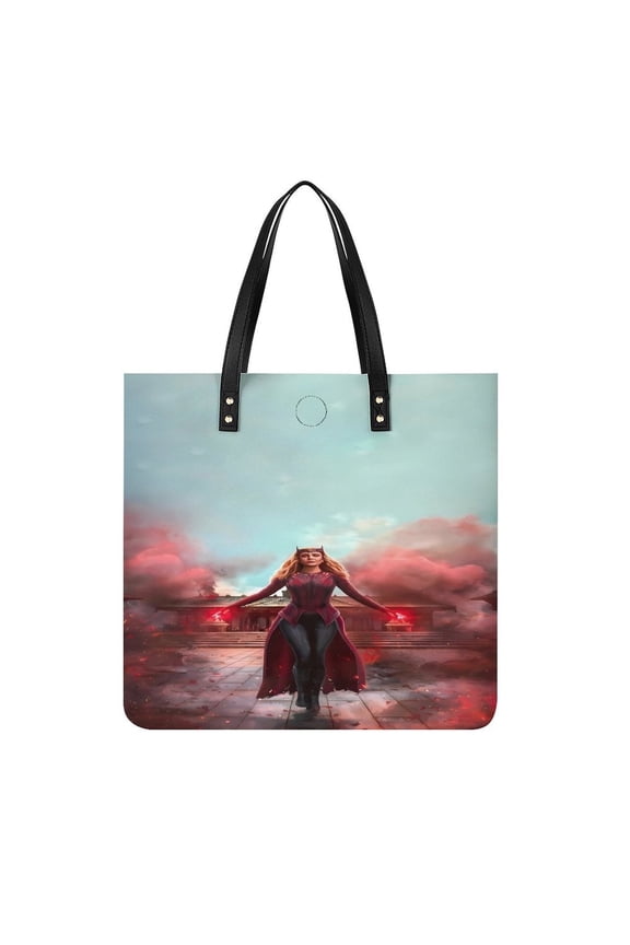 Scarlet-Witch Handbag, Casual PU Leather Tote Bag, Shoulder Handbags with Top Magnetic Snap Closure For Girl Ladies Women Travel Shopping