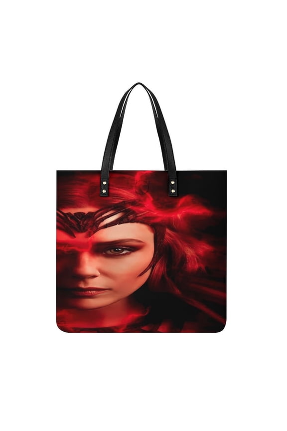 Scarlet-Witch Handbag, Casual PU Leather Tote Bag, Shoulder Handbags with Top Magnetic Snap Closure For Girl Ladies Women Travel Shopping