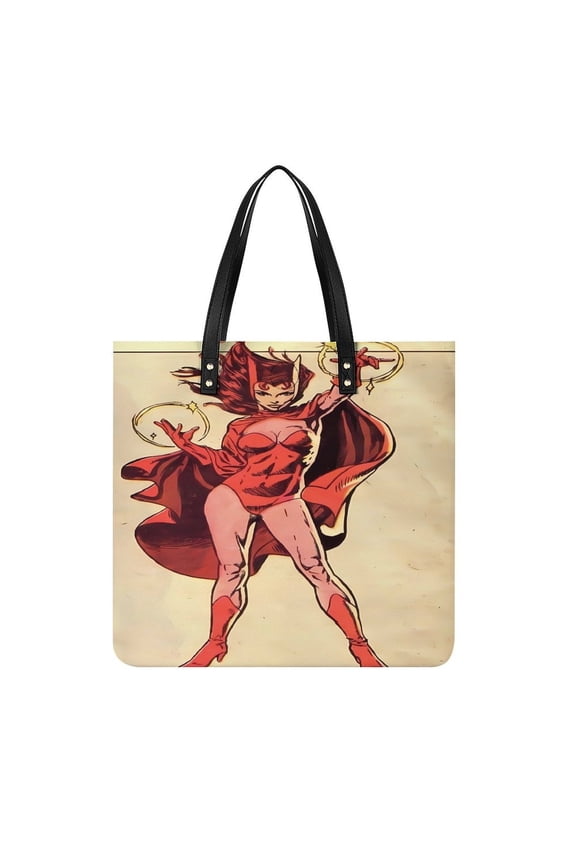 Scarlet-Witch Handbag, Casual PU Leather Tote Bag, Shoulder Handbags with Top Magnetic Snap Closure For Girl Ladies Women Travel Shopping