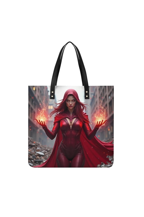 Scarlet-Witch Handbag, Casual PU Leather Tote Bag, Shoulder Handbags with Top Magnetic Snap Closure For Girl Ladies Women Travel Shopping