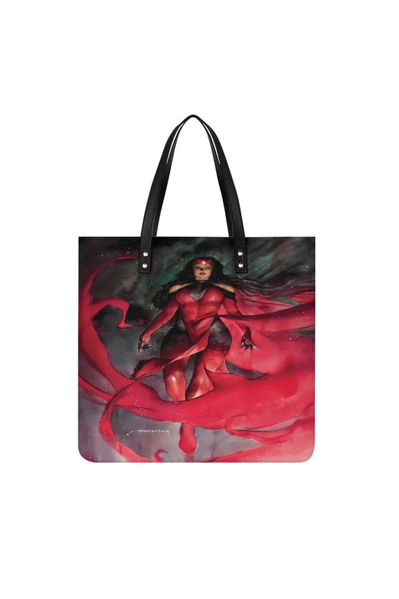 Scarlet-Witch Handbag, Casual PU Leather Tote Bag, Shoulder Handbags with Top Magnetic Snap Closure For Girl Ladies Women Travel Shopping