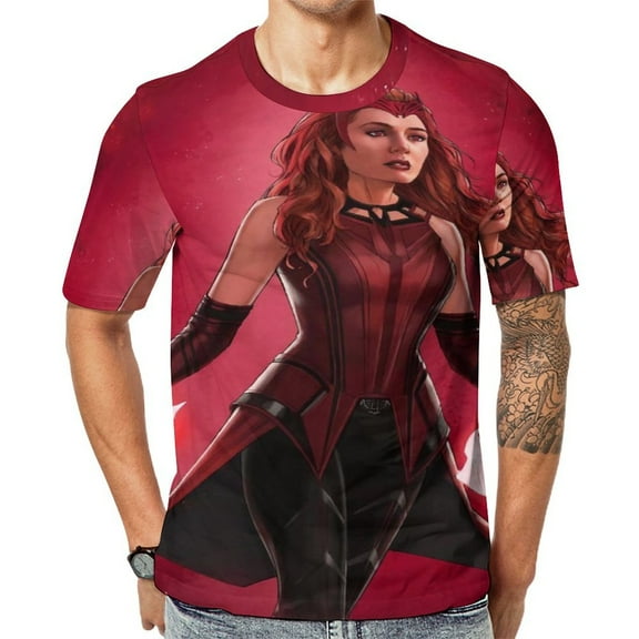Scarlet Witch T-Shirt Full Print Short Sleeve Crew Neck Casual Novelty Graphic Tee Shirt Tops for Men Women S