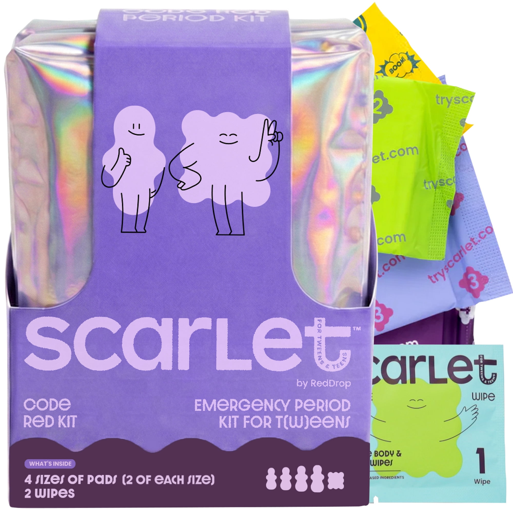 Scarlet by RedDrop Code Red Emergency Period Kit for Tweens & Teens