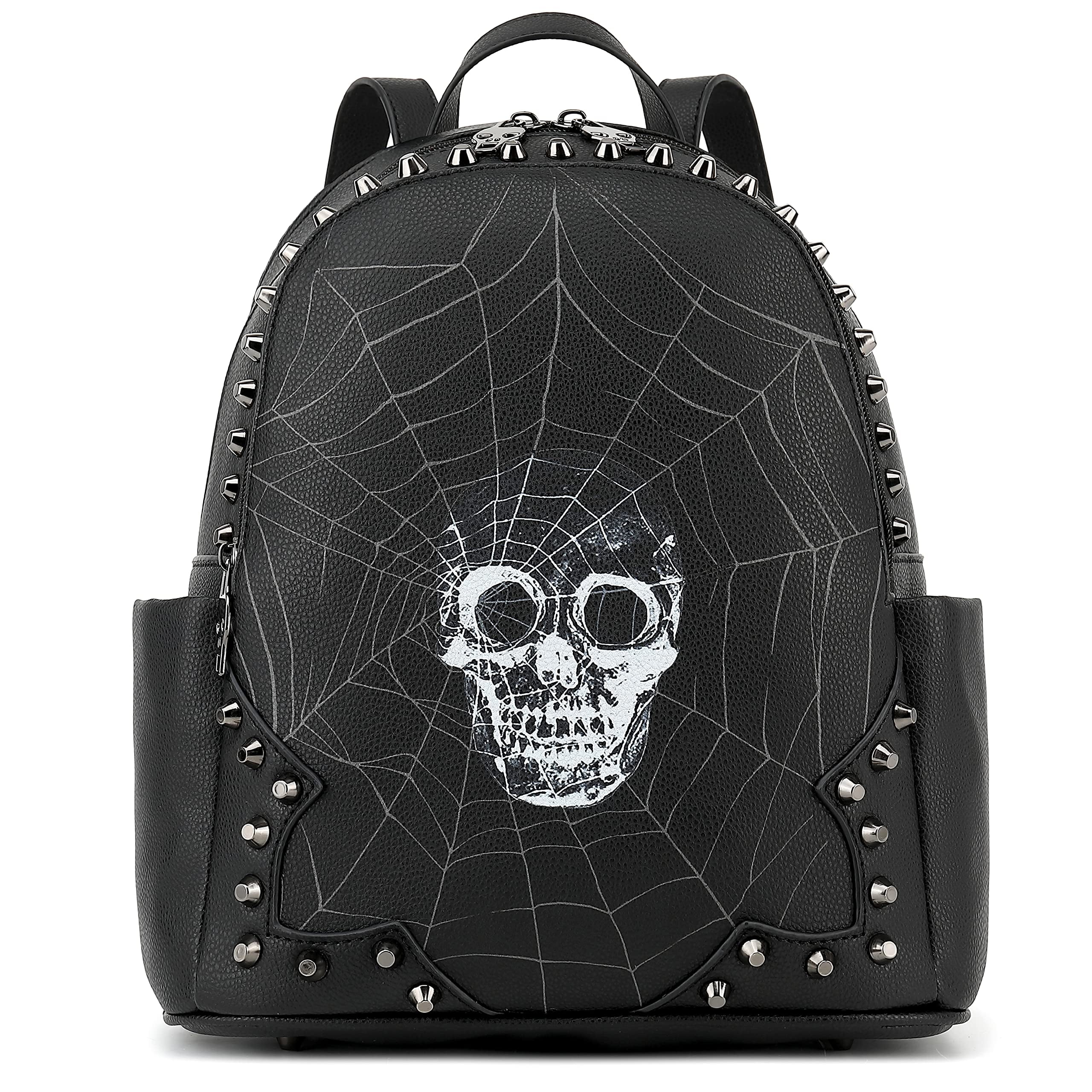 Scarleton Casual Backpack Purse for Women, Punk Skull Backpack