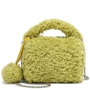 Scarleton Crossbody Bags for Women, Faux Fur Fluffy Top Handle Shoulder Bag, Fuzzy Cute Purses w/Chain Strap, H2096