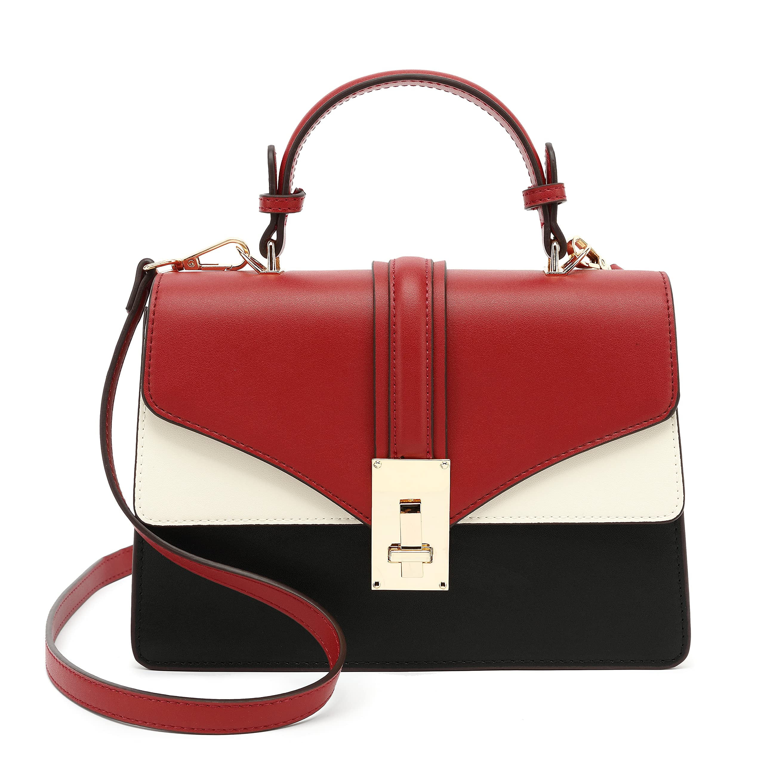 SCARLETON Gold Top Handle Satchel Purse For Women – Crossbody & Shoulder Bag With Flap Closure 11 thumbnail image