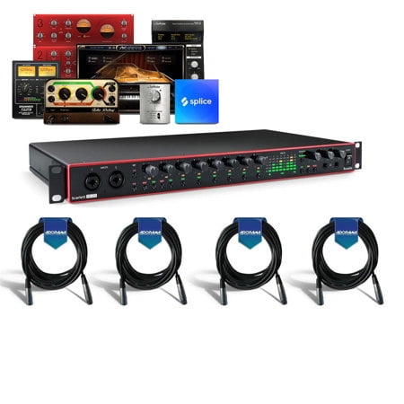 Scarlett 18i20 3rd Gen USB Interface with Software Suite, Bundle with 4x H&A XLR M to F Microphone Cable