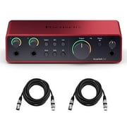 Focusrite Scarlett 2i2 4th Gen 2x2 USB Audio Interface Bundle with 2x H&A 6 XLR Cables, For PC & MAC, Great for Music Recording and Podcast 3 Items