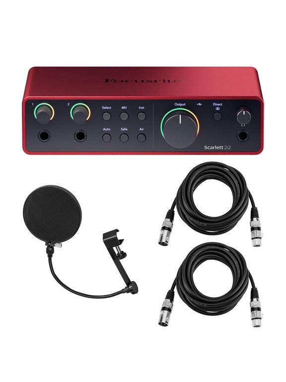 Scarlett 2i2 4th Gen USB Interface w/SW, w/2xXLR Cable,Pop Filter