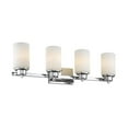 thumbnail image 1 of Scarlett Contemporary 4 Light Chrome Finish Bath Vanity Light Etched White Glass - 29 in., 1 of 1