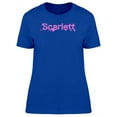 thumbnail image 1 of Scarlett Cool Pink Heart Name T-Shirt Women -Image by Shutterstock, Female Medium, 1 of 2