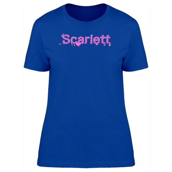 Scarlett Cool Pink Heart Name T-Shirt Women -Image by Shutterstock, Female Small