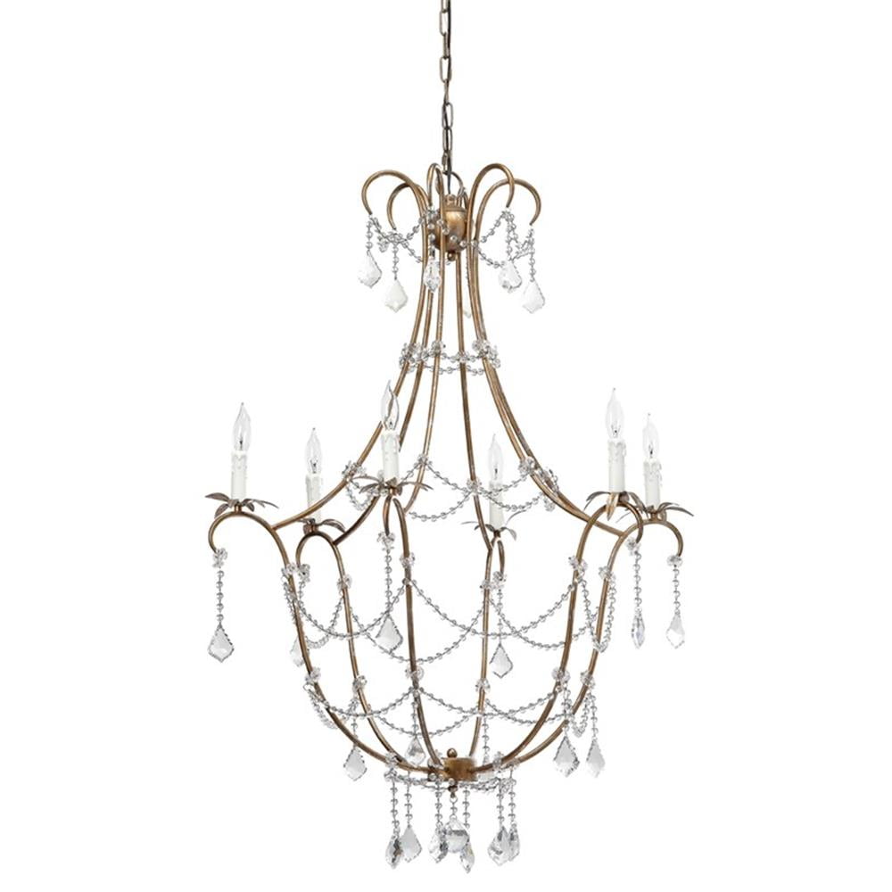 Champagne Crystal 12-Light Candle Chandelier