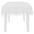 thumbnail image 1 of Scarlett Faux Fur Stool Acrylic Base, White, 1 of 6