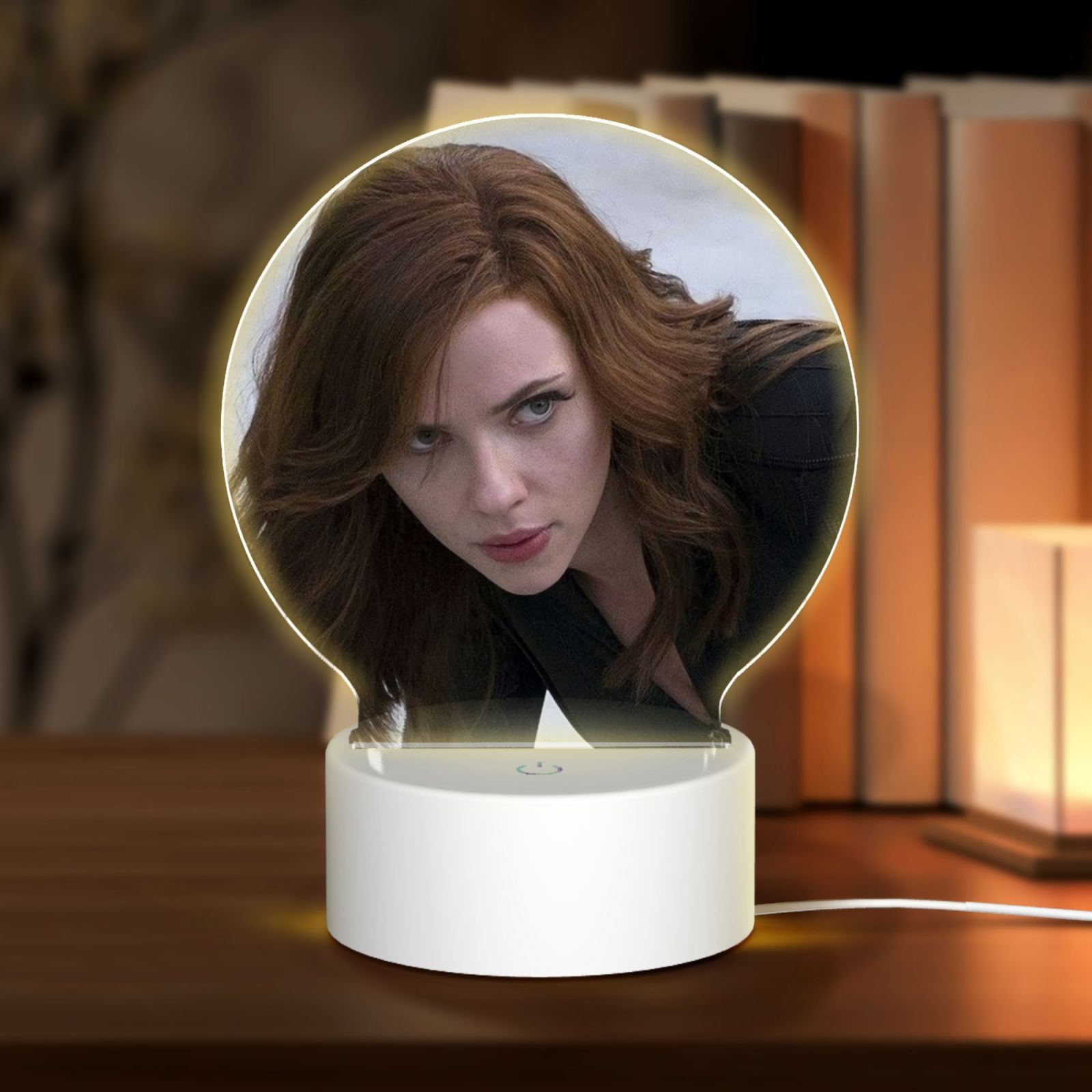 Scarlett Johansson Anime Round Acrylic Night Light Is Suitable For ...