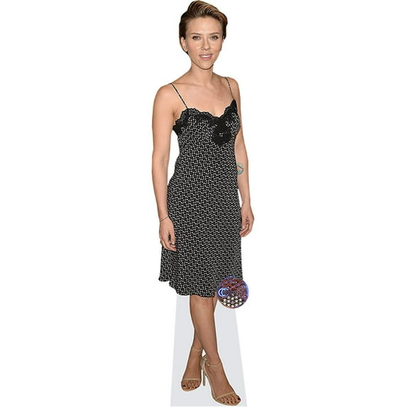 Scarlett Johansson (Black Dress) Mini Cardboard Cutout Standee