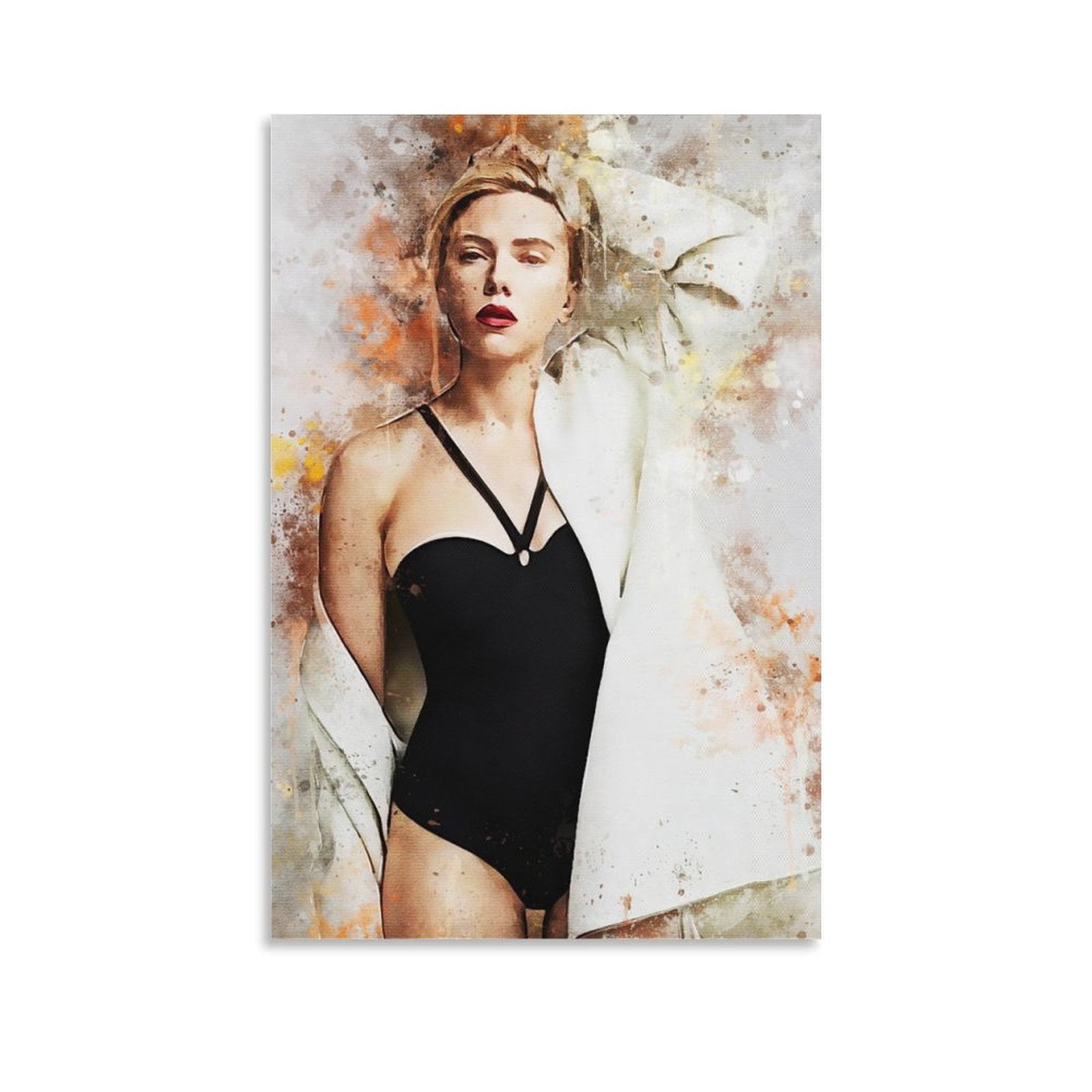 Scarlett Johansson Poster Painting On Canvas Wall Art Poster Scroll
