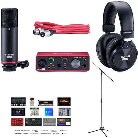 Scarlett Solo Studio 3rd Gen 2x2 USB Audio Interface with Software Suite, Bundle with H&A Pop Filter and H&A Tripod Microphone Stand