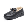 thumbnail image 1 of ScarletteEmmy Women’s Quilted Faux Leather Bow Slip-On Loafers, Warm Plush Lined Non-Slip Flats, Lightweight Indoor Outdoor Comfort Shoes, Elegant Winter Fashion Christmas Gift for Her, 1 of 19