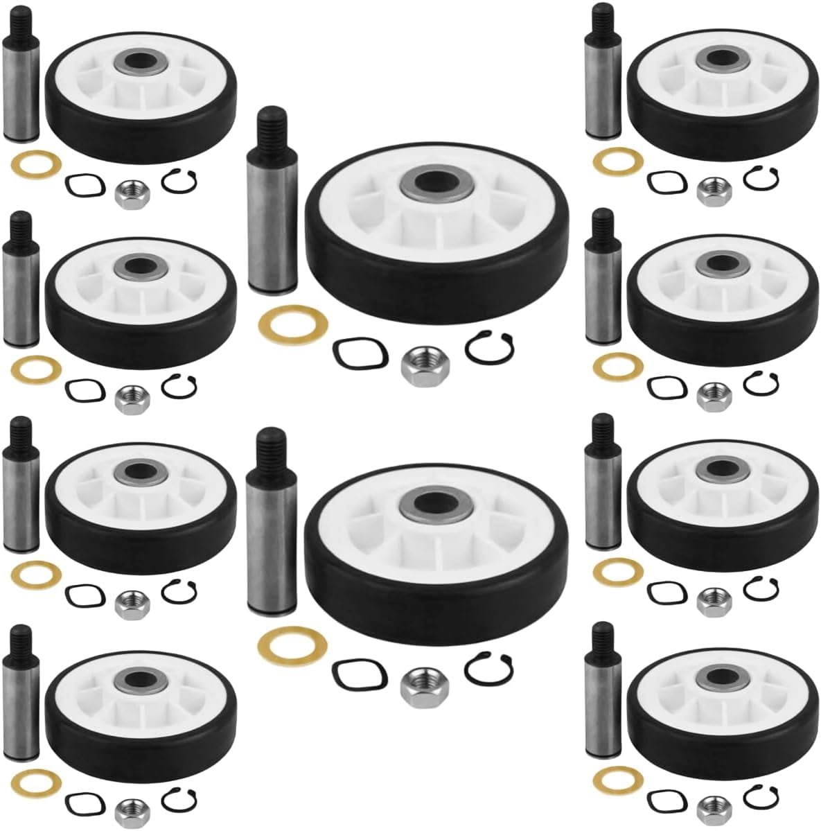Scaroo 303373K Dryer Drum Roller Support Wheel Kit Whirlpool 10-Pack