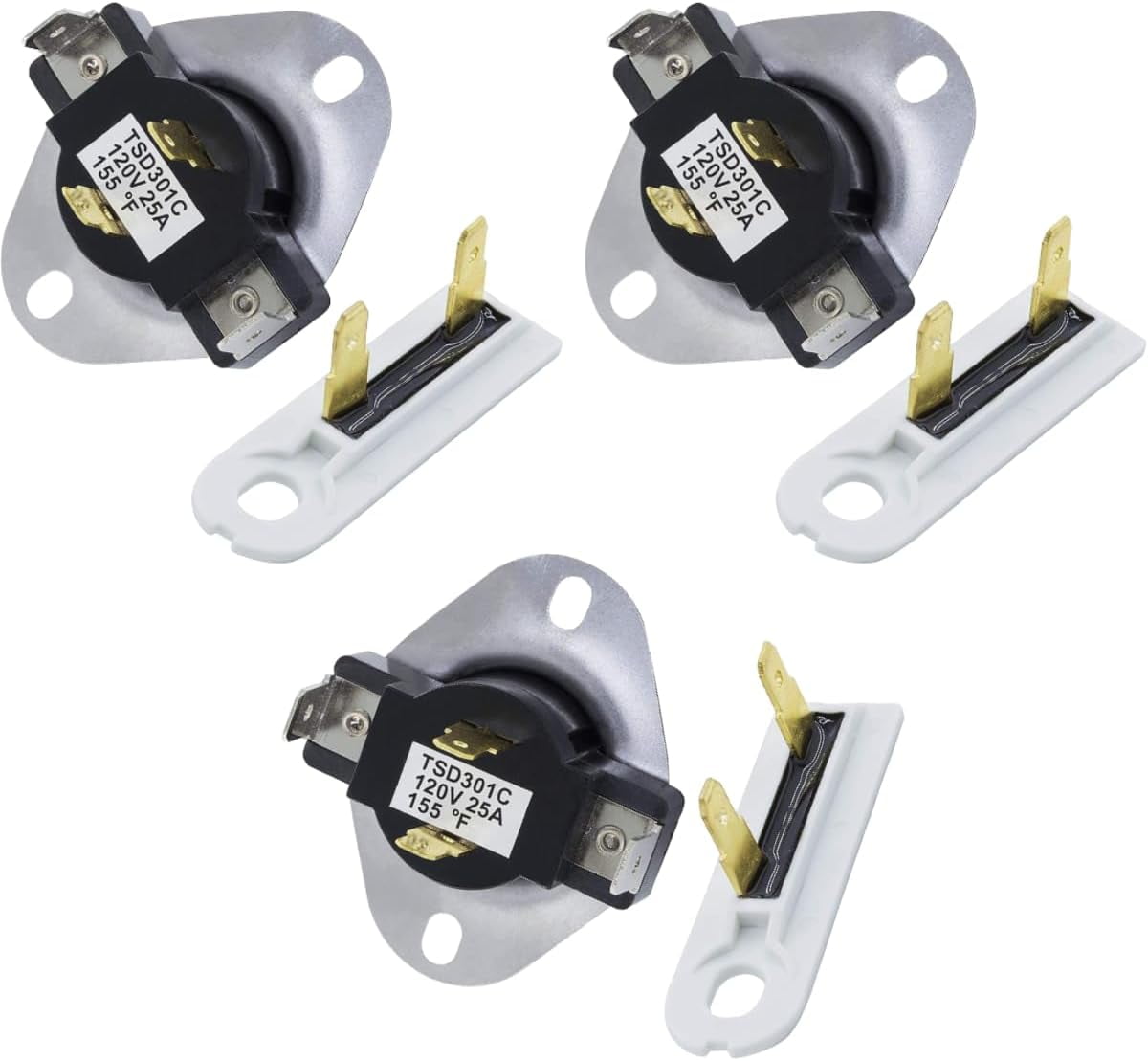 Scaroo 3387134 & 3392519 Dryer Cycling Thermostat Thermal Fuse 3-Pack ...