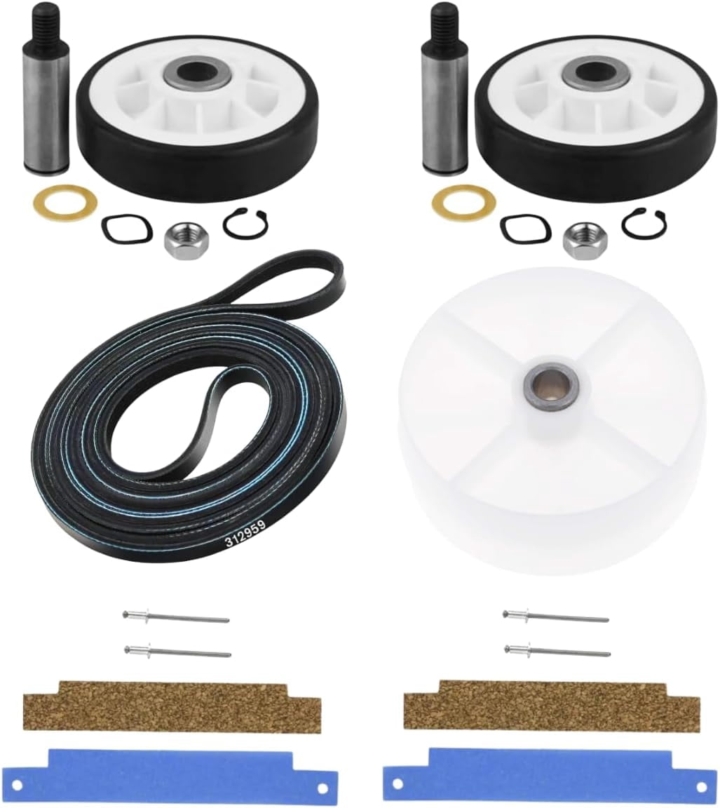 Scaroo Dryer Repair Kit (WPY312959, (306508 x2), (303373K x2)  WP6-3037050) 100" Belt