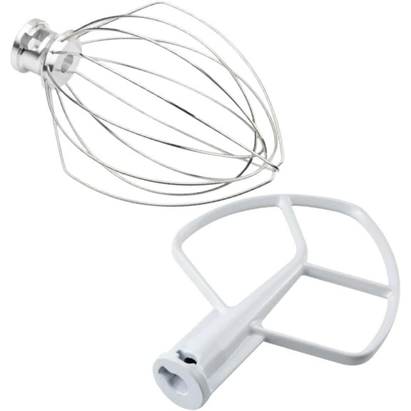 Scaroo K5AWW Wire Whip & K5AB Coated Flat Beater Compatible With KitchenAid