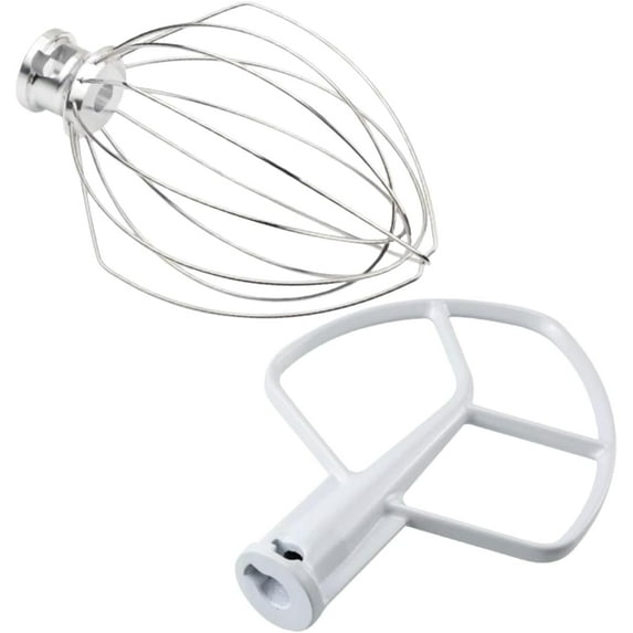 Scaroo K5AWW Wire Whip & K5AB Coated Flat Beater Compatible With KitchenAid