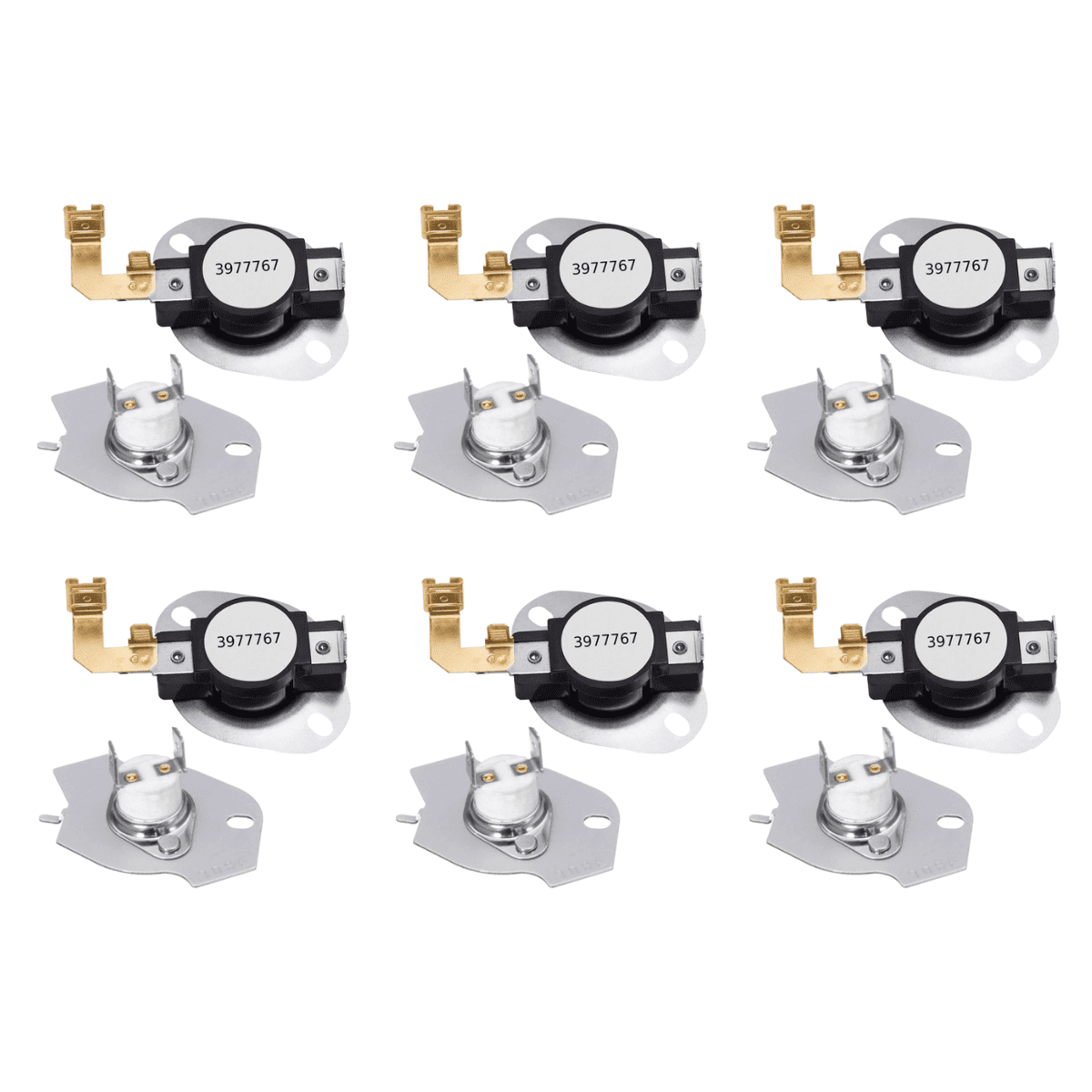 Scaroo N197 Dryer Limit & Thermal Thermostat Kit Fit For Whirlpool 6-PACK