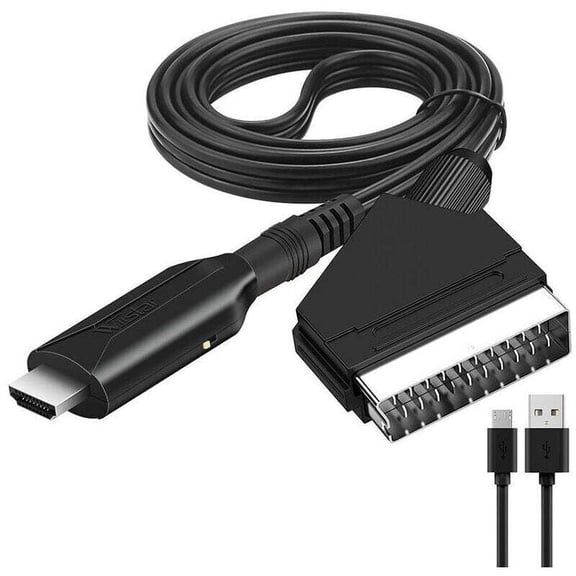 Scart to HDMI Cable - Scart to HDMI Adapter - All in One Scart to HDMI 1080p/720p Audio Video Converter,