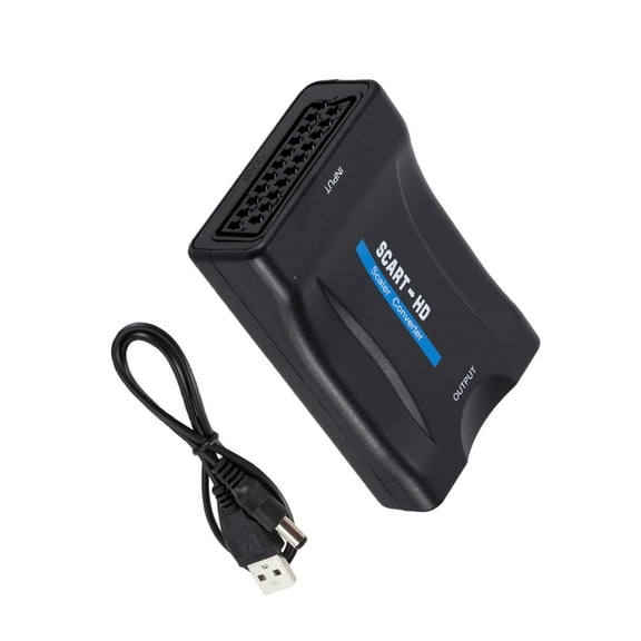 High Resolution SCART to Multimedia Interfaces Converter 1080p Output for DVDs Players and Consoles Include USB Cable