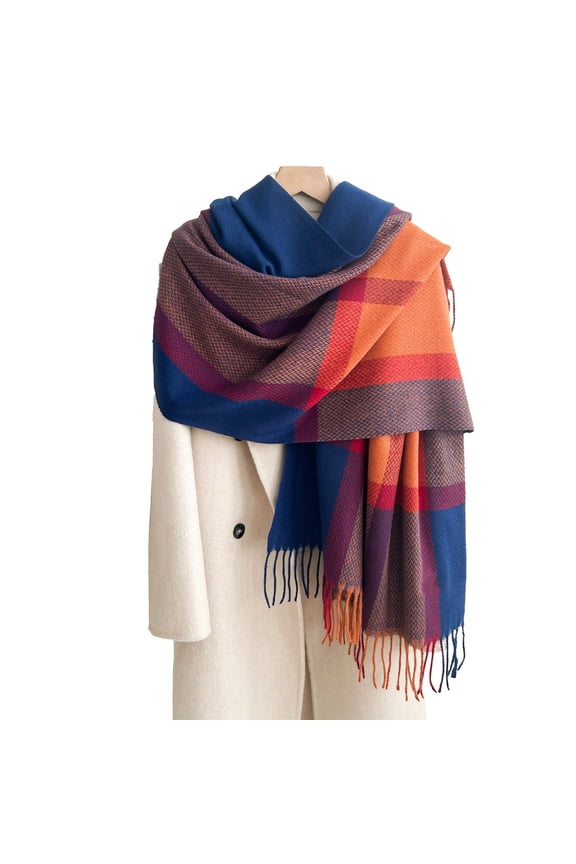 Scarves for Women Fall Winter Neck Warmer Wool Lightweight Pashmina Wraps Orange Scarf