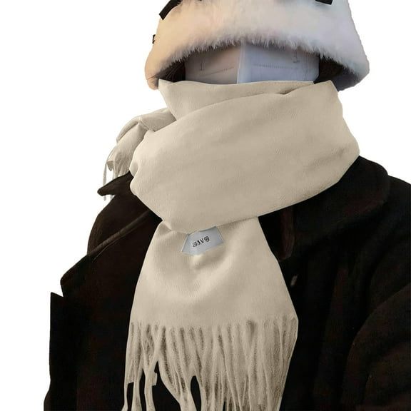 Scarves for Women Fall Winter Neck Warmer Wool Lightweight Pashmina Wraps White Scarf