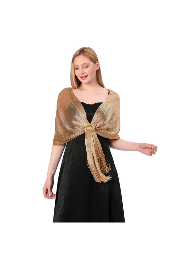 Scarves for Women Scarves for Women Lightweight Gold And Silver Silk Shawl Flat Scarf Bride's Bridesmaid Ball Party Wedding Dress Evening Dress Shawl
