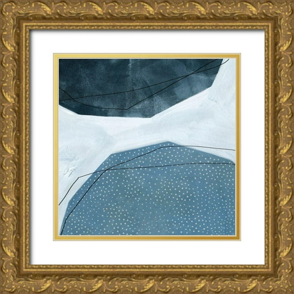 Scarvey, Emma 12x12 Gold Ornate Wood Framed with Double Matting Museum Art Print Titled - Adjacent Abstraction I