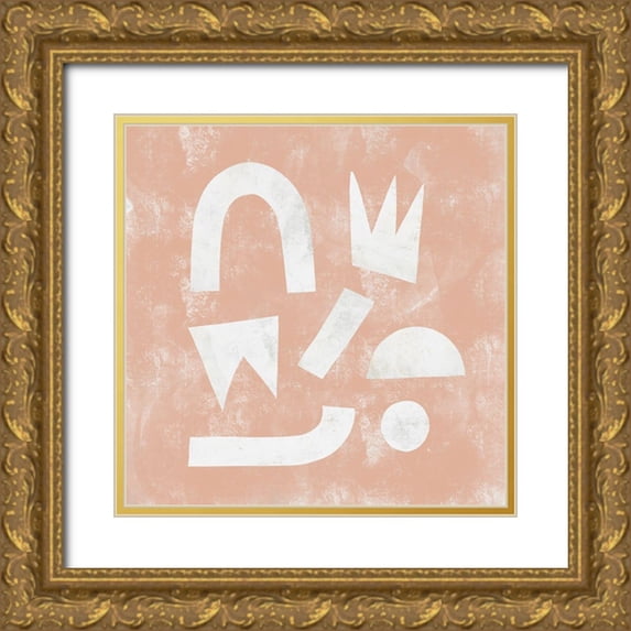 Scarvey, Emma 12x12 Gold Ornate Wood Framed with Double Matting Museum Art Print Titled - Pink Ratio I