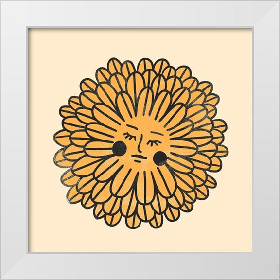 Scarvey, Emma 12x12 White Modern Wood Framed Museum Art Print Titled - Flower Face I