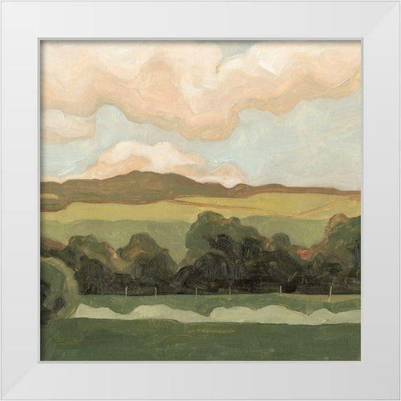 Scarvey, Emma 12x12 White Modern Wood Framed Museum Art Print Titled - Ochre Evening I