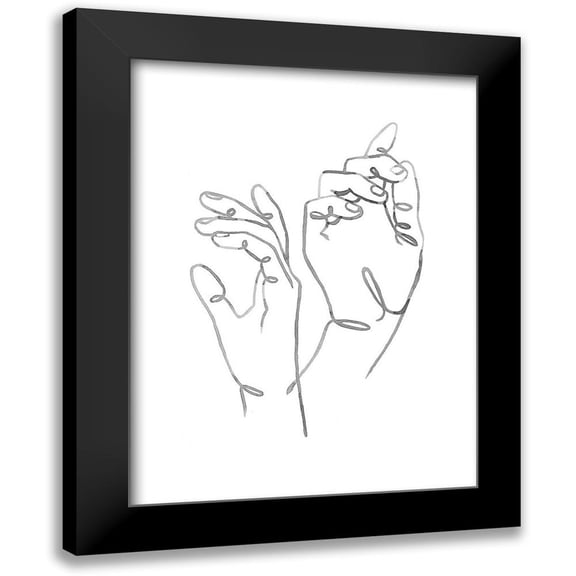 Scarvey, Emma 12x14 Black Modern Framed Museum Art Print Titled - Hand Gestures I